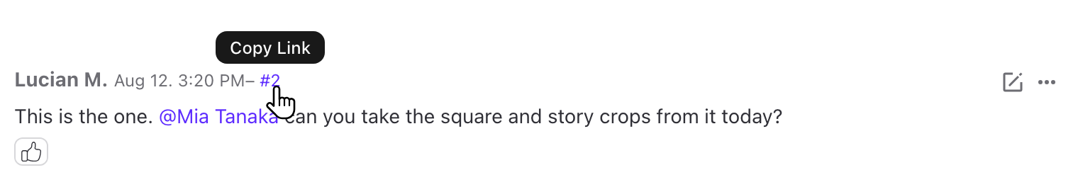 Comment with the Copy Link tooltip on its permalink